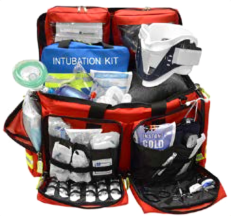 Fully stocked trauma and intubation kit